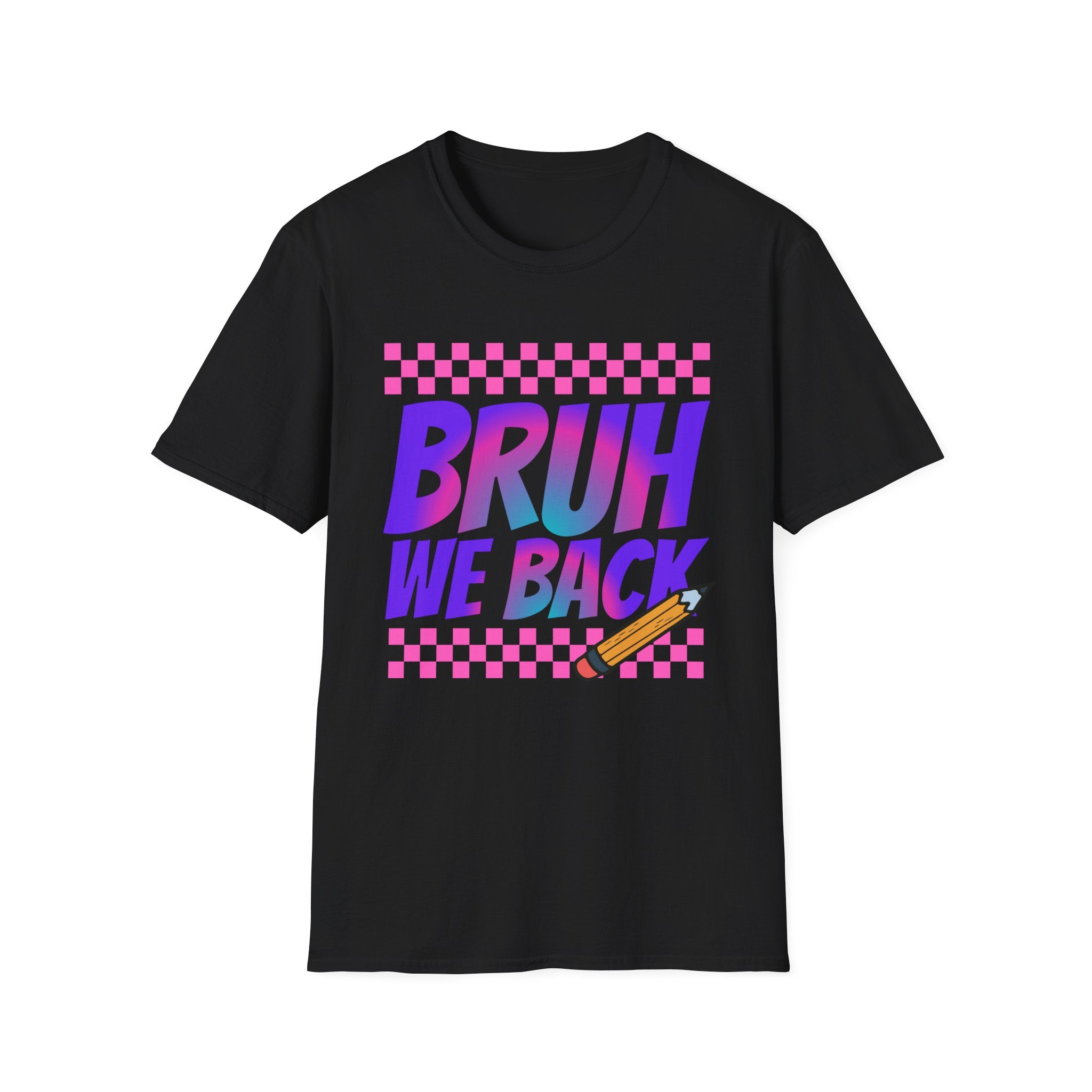 Colorful 'Bruh We Back' Unisex Softstyle T-Shirt - Trendy Fashion Tee, Casual Wear, Graphic Tee, Gift Idea, Summer Style